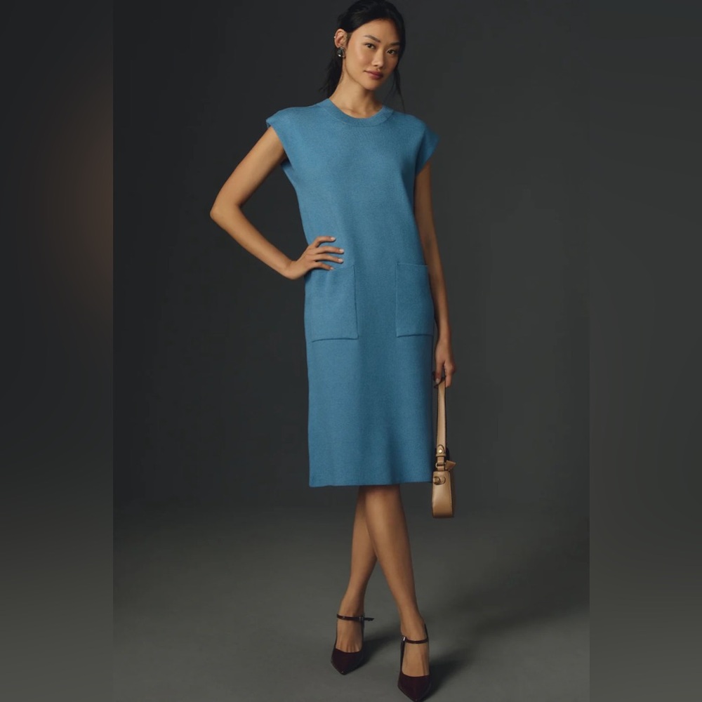 Anthropologie Blue Midi Dress